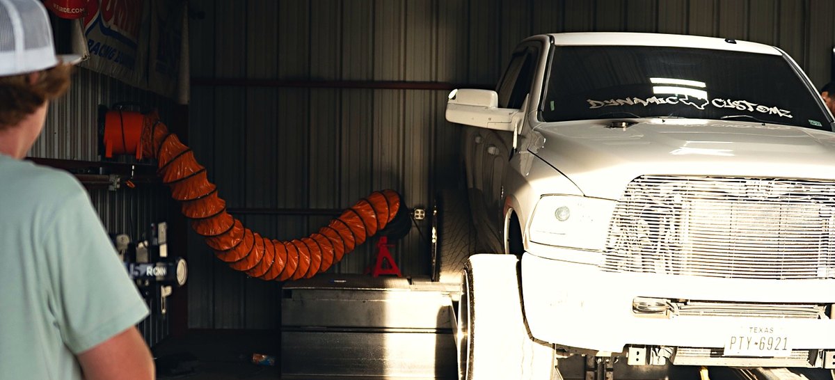 White Ram dually on the dyno, filmed behind the scenes by Shot By Brax